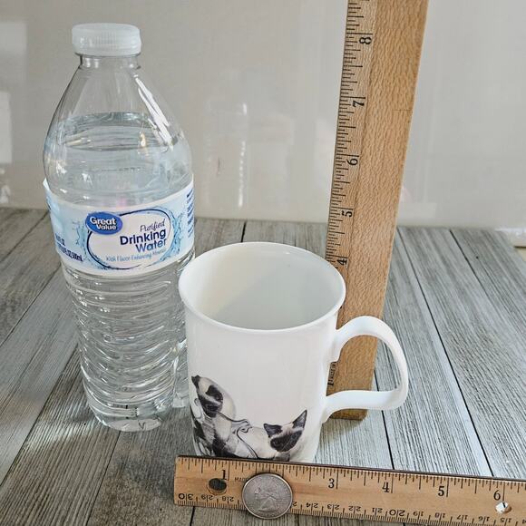 4" Lascelles Fine Bone China White Porcelain Tea Cup with Siamese Kitty - Picture 8 of 16